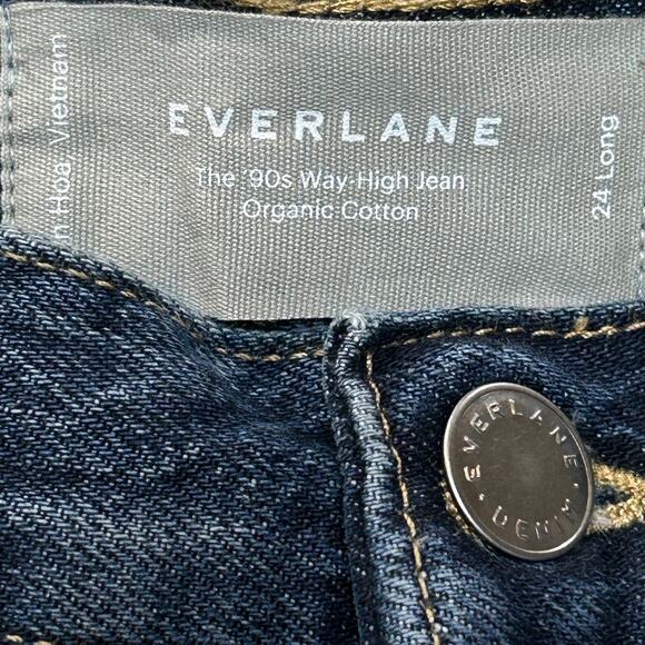 New Everlane The 90's Cheeky Jean High Rise Rigid Denim Indigo Women 24 Long NWT - Picture 3 of 10